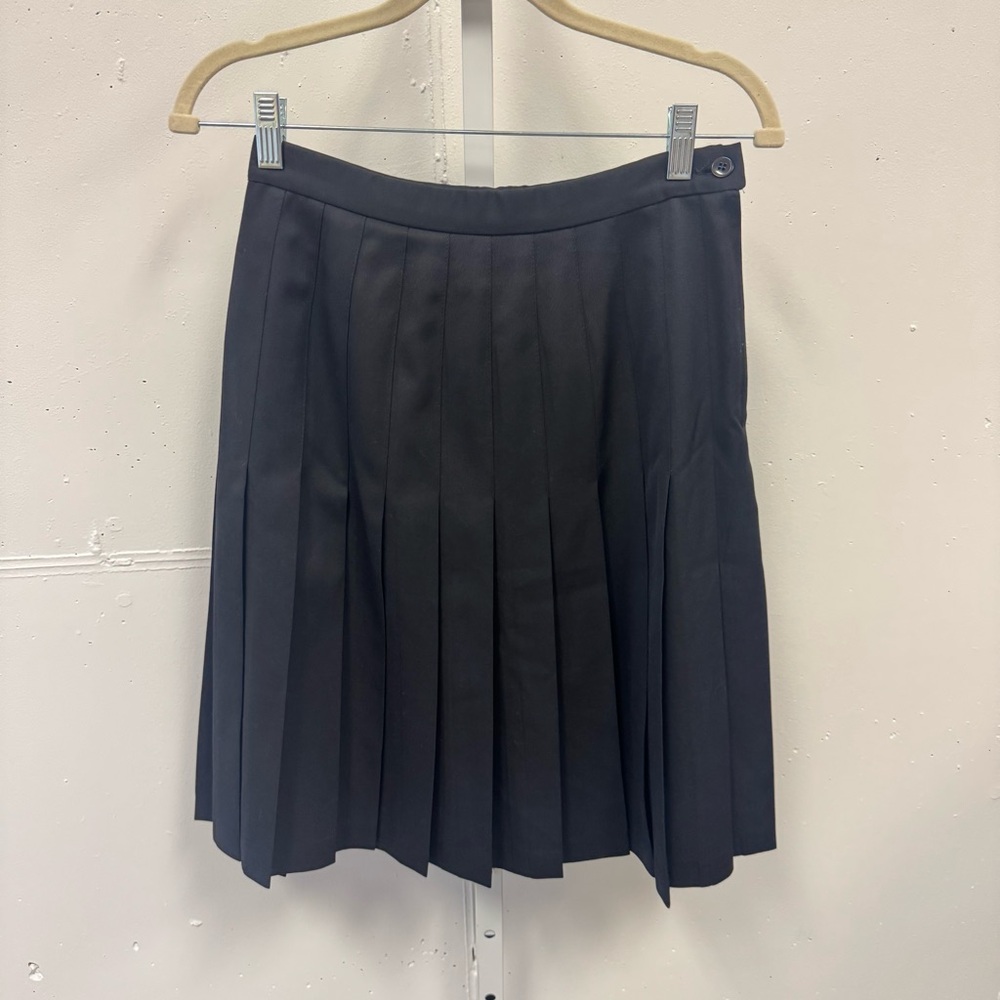Vintage Pendleton 100% Virgin Wool‎ Pleated Circle Mini Black Skirt Sz 4